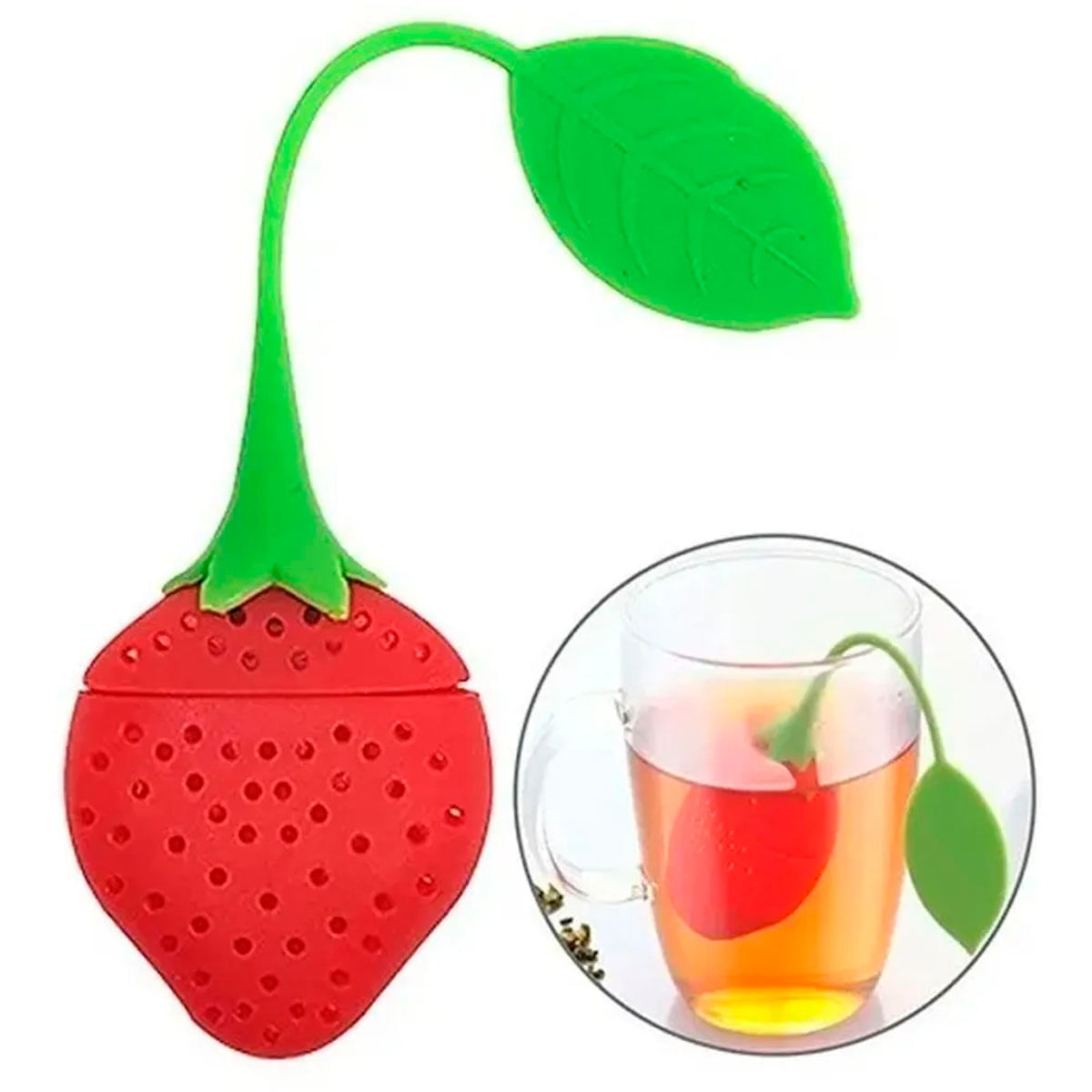 Miniatura Infusor de Chá Prana Morango Silicone- Prana
