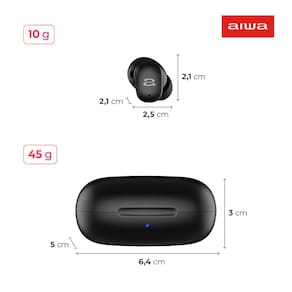 Fone de Ouvido Aiwa Earbud AWS-EB-03-B Bluetooth IPX5 ANC Modo Ambiente – Preto
