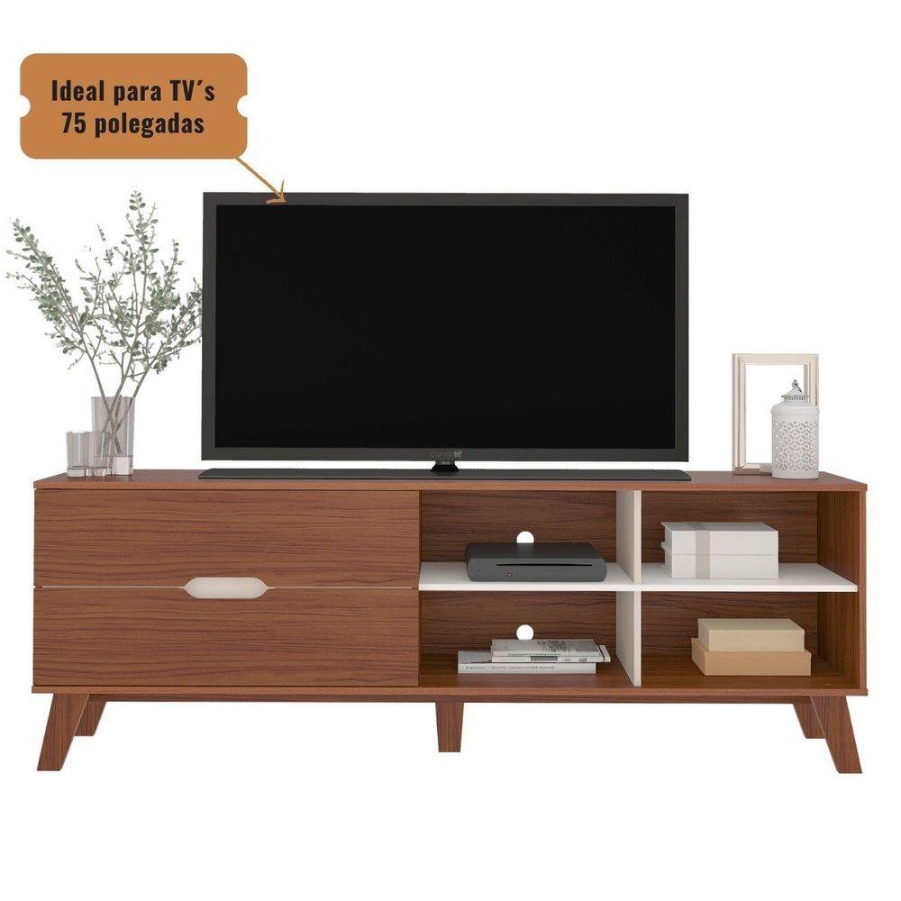 Miniatura Rack Verona Aparador Bancada Para Tv 75 Cedro / Off White