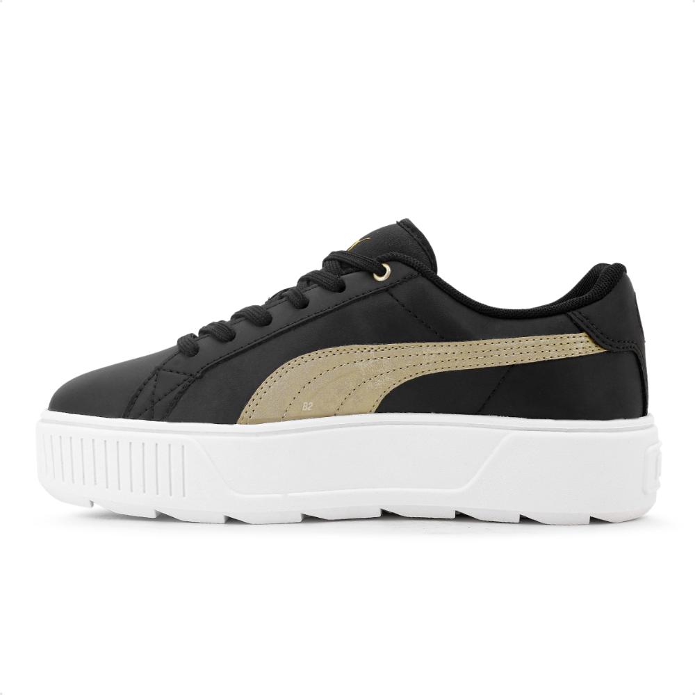 Miniatura Tênis Puma Karmen Space Metallic BDP Feminino + 3 Pares de Meias Preto / Dourado - 39