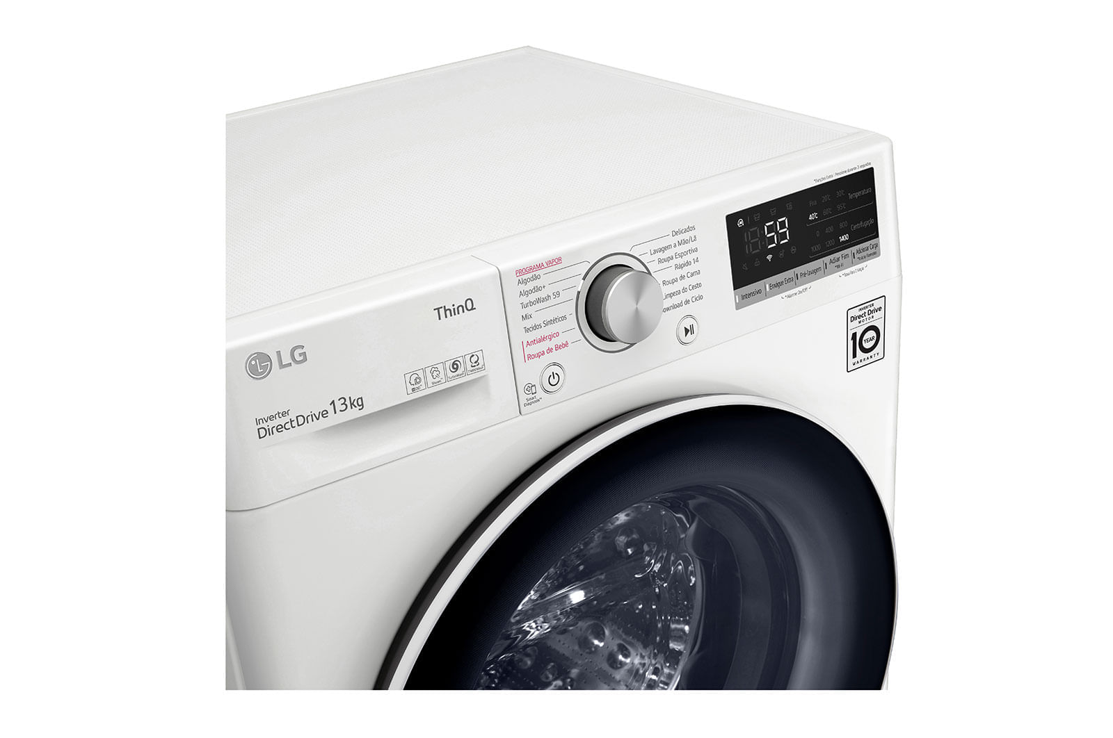 Lavadora Smart LG VC4 13KG 220v Branco com IA AIDD - FV5013WC4A