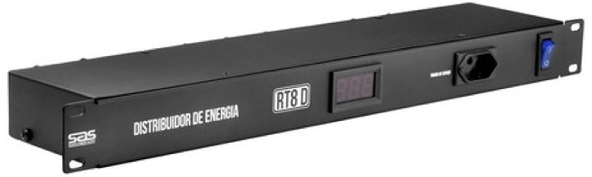 Miniatura Régua 8 Tomadas Rt8D Rack 19 Polegadas Com Display 110/220V