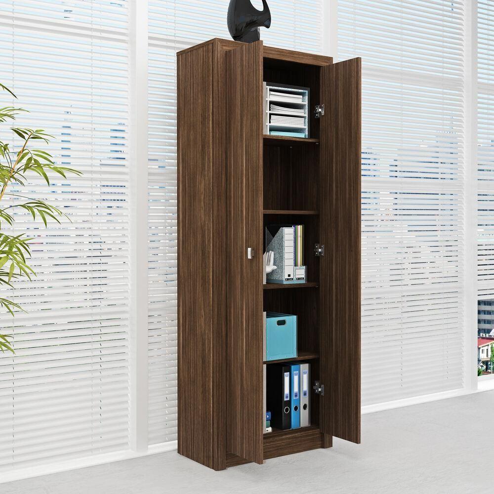 Miniatura Armário Escritório Com 2 Portas Multimóveis Cr25015 Nogal