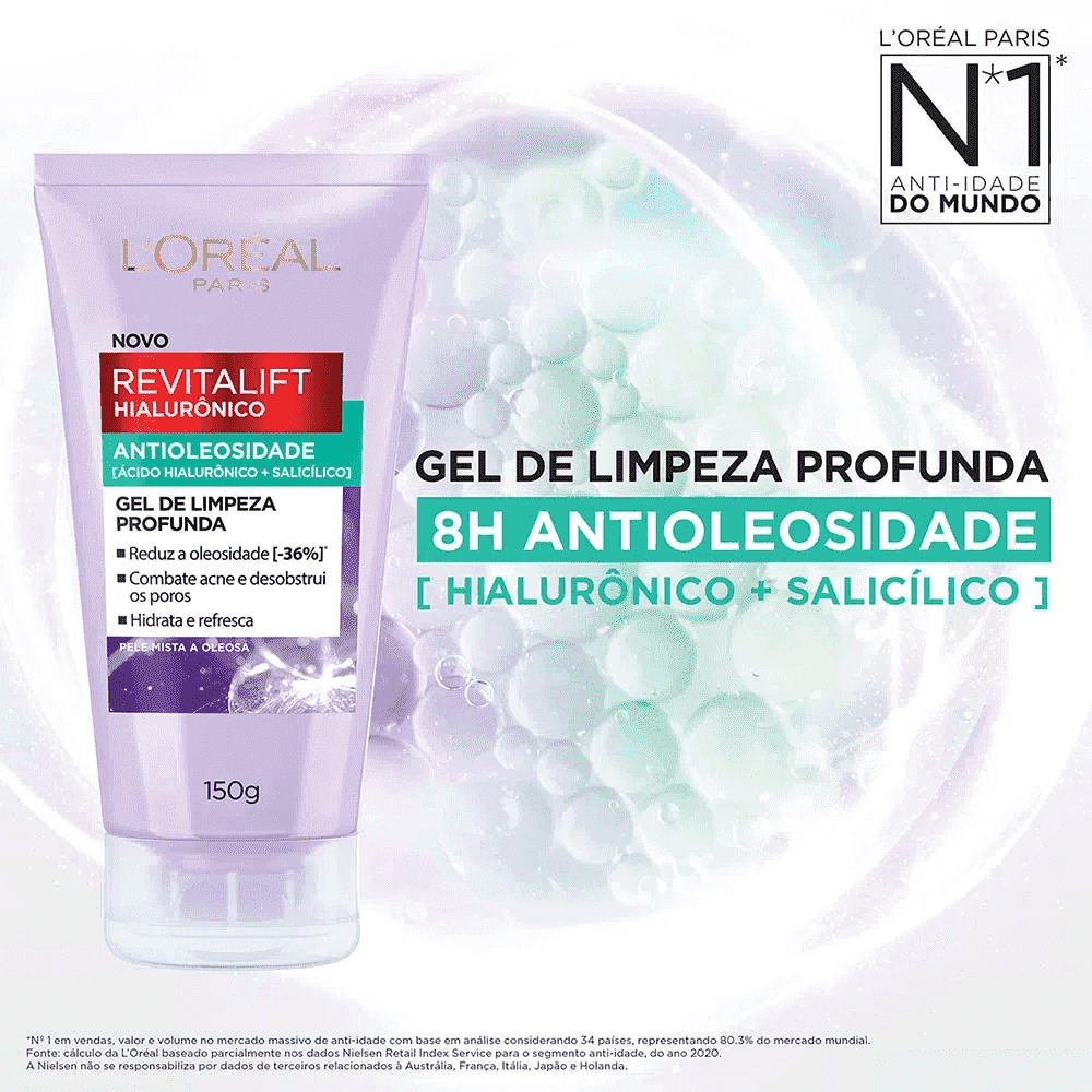 Miniatura L’Oréal Paris Kit - Gel Oil Control Hialurônico 150g + Gel Creme Hidratante Oil Control 50ml + Protetor Solar Fluido Facial UV Defender FPS60 Média Kit