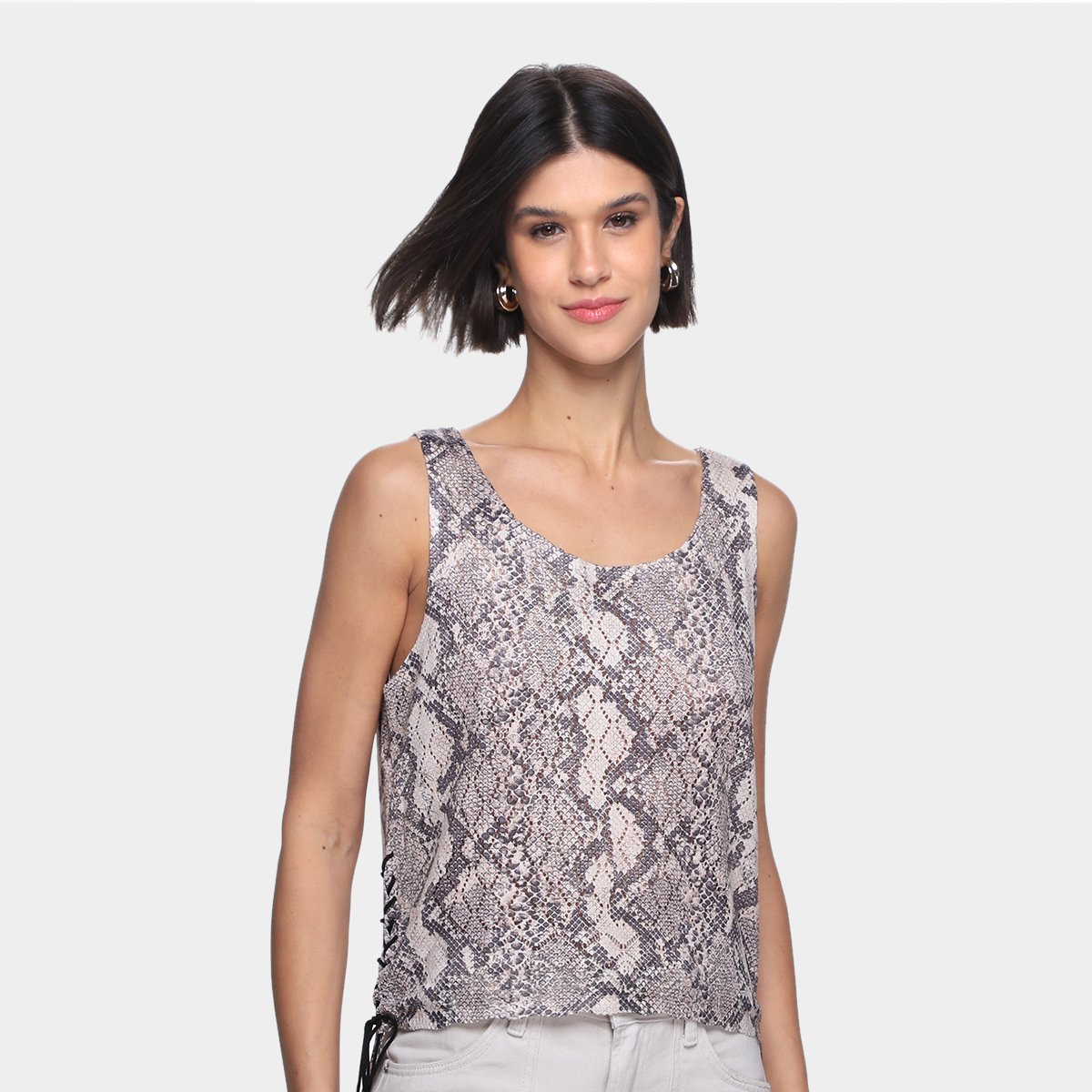 Miniatura Regata Lança Perfume Mullet Amarração Lateral Onça Feminina Marrom - G