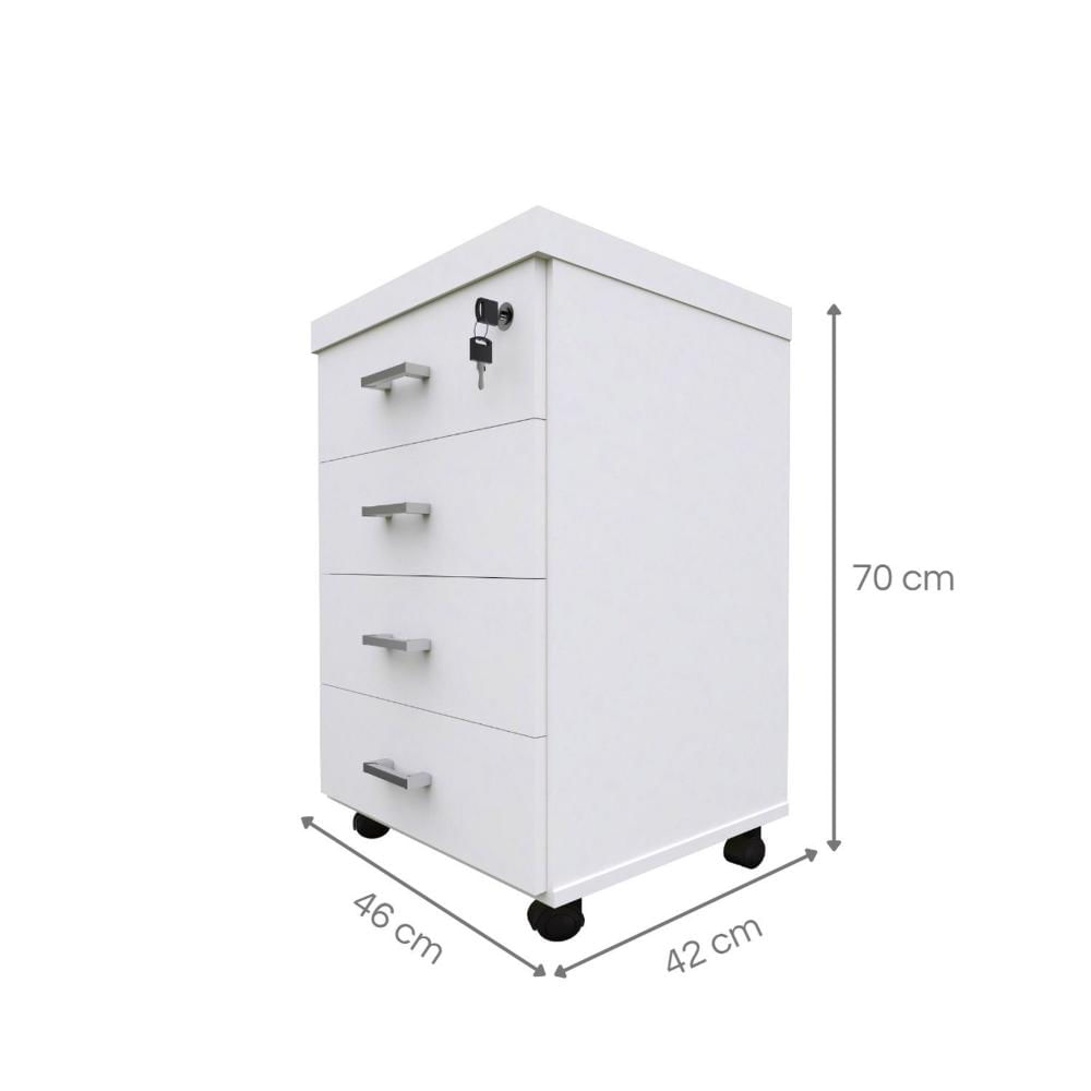 Miniatura Conjunto Escritório / Home Office Kit com Mesa, Gaveteiro e Prateleira