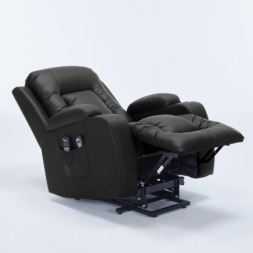 Miniatura Poltrona Do Papai Lift Sala De Estar Reclinável Austin Elétrica Aquecimento Massagem Pu Preto G94 - Gran Belo