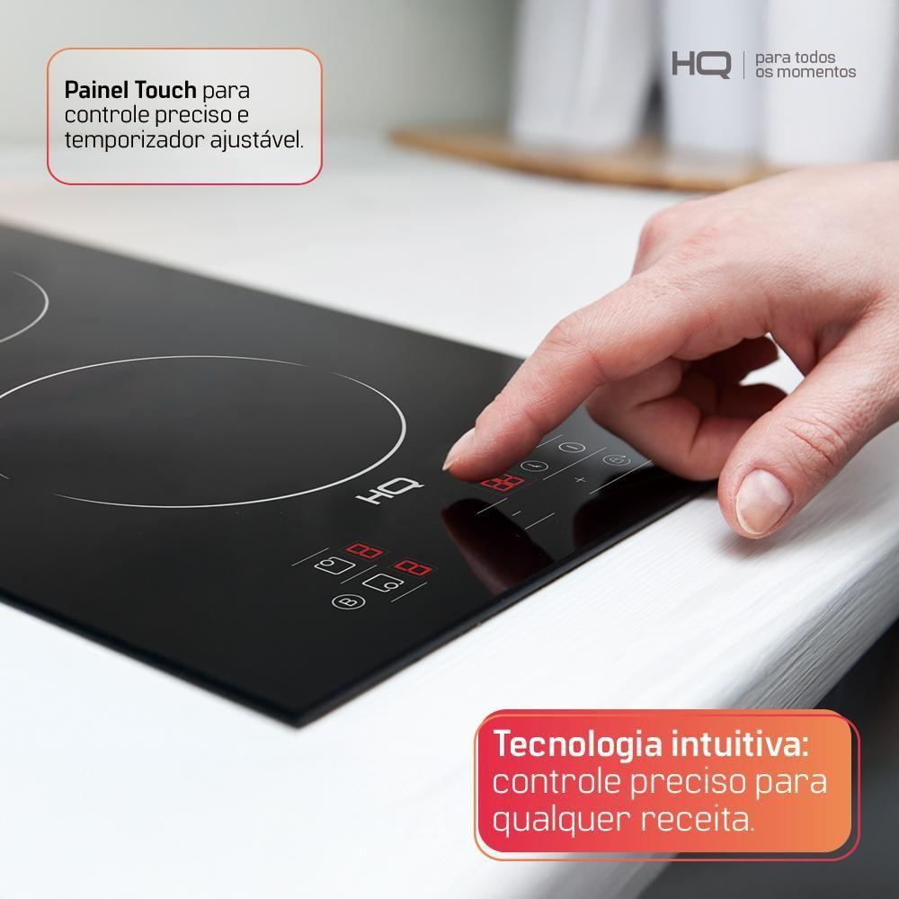 Cooktop De Indução Embutir HQ 2 Bocas Painel Touch 3500W Preto HQ-IDE3502 220V
