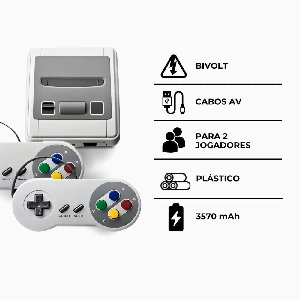 Console Super Mini Game Retrô Com 620 Jogos Clássicos + 2 Controles – Diversão Nostálgica Para Tv