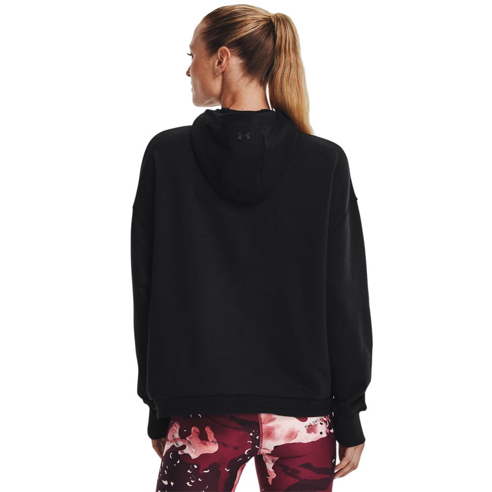 Miniatura Blusa de Treino Feminina Under Armour Project Rock Fleece 1/4 Preto - G