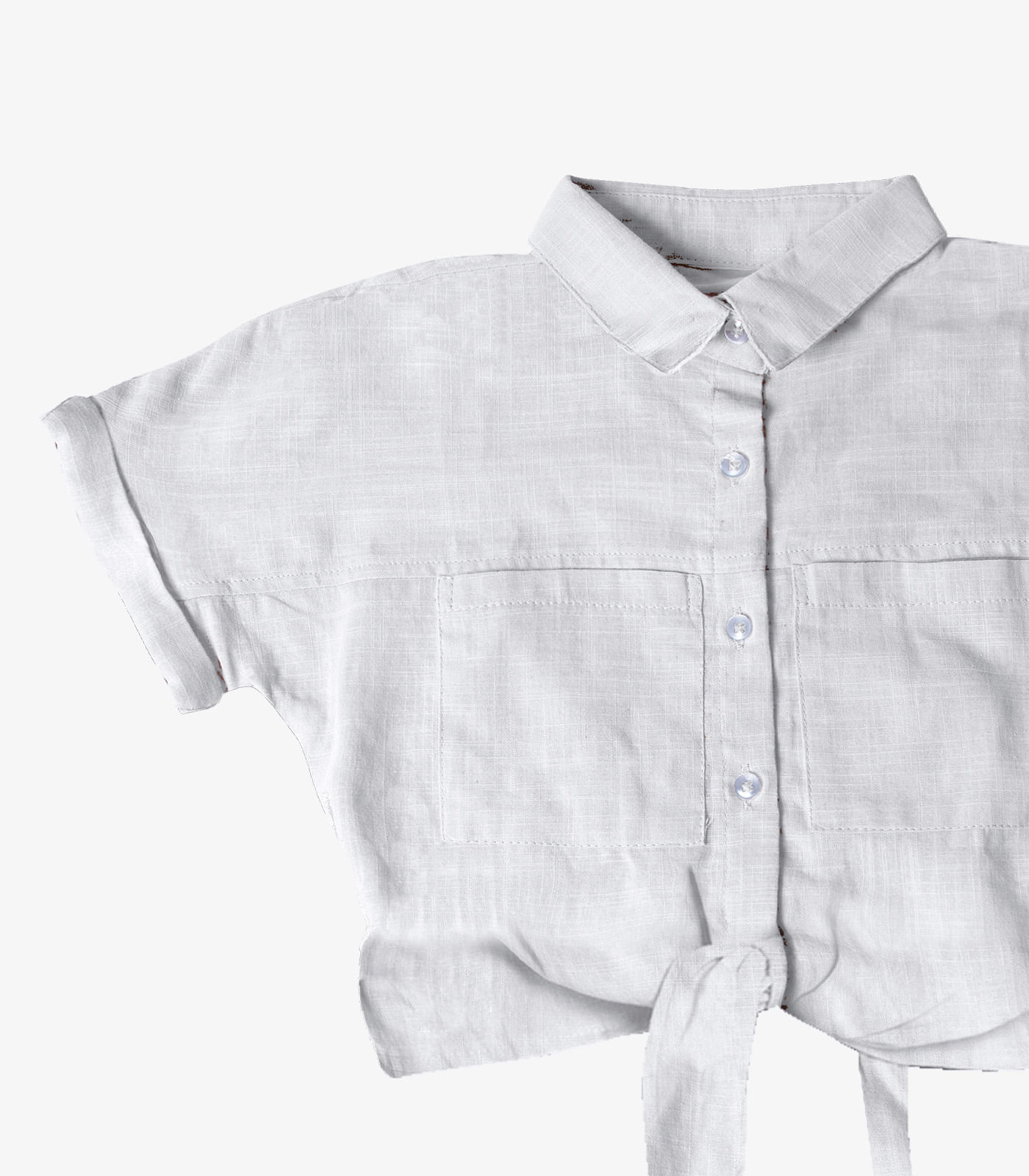 Miniatura Cropped Infantil Com Amarração Viscose Select Branco 10