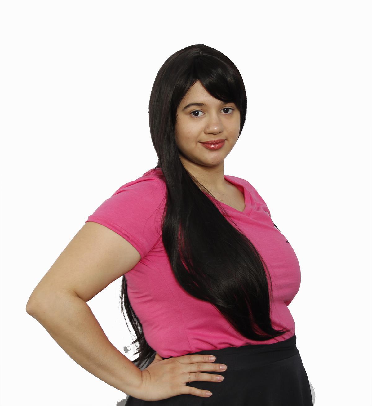 Miniatura Peruca Lace Wig Lisa Castanho Claro Fibra Futura 70Cm
