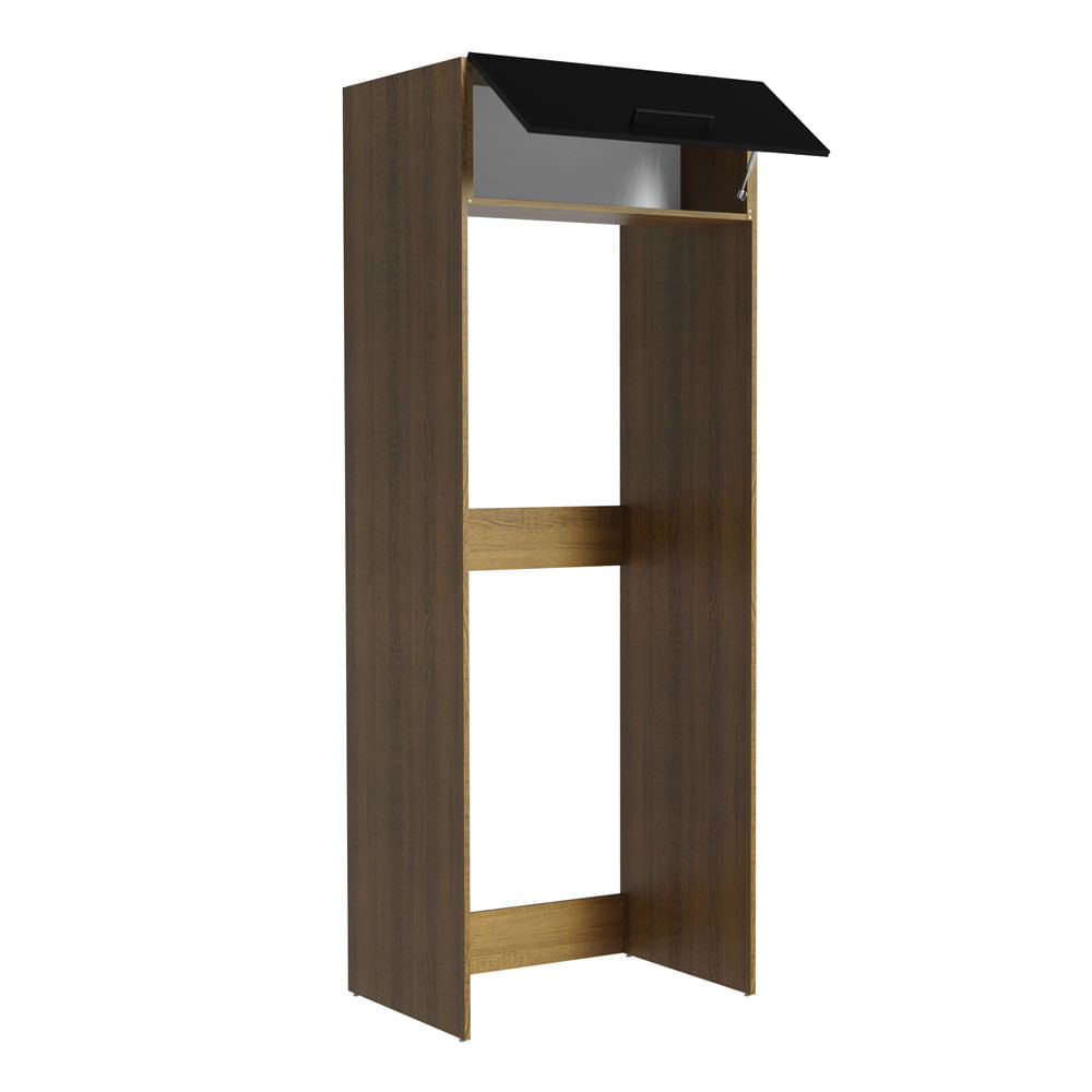 Porta Geladeira Madesa Agata 1 Porta Basculante Rustic/Preto Cor:Rustic/Preto