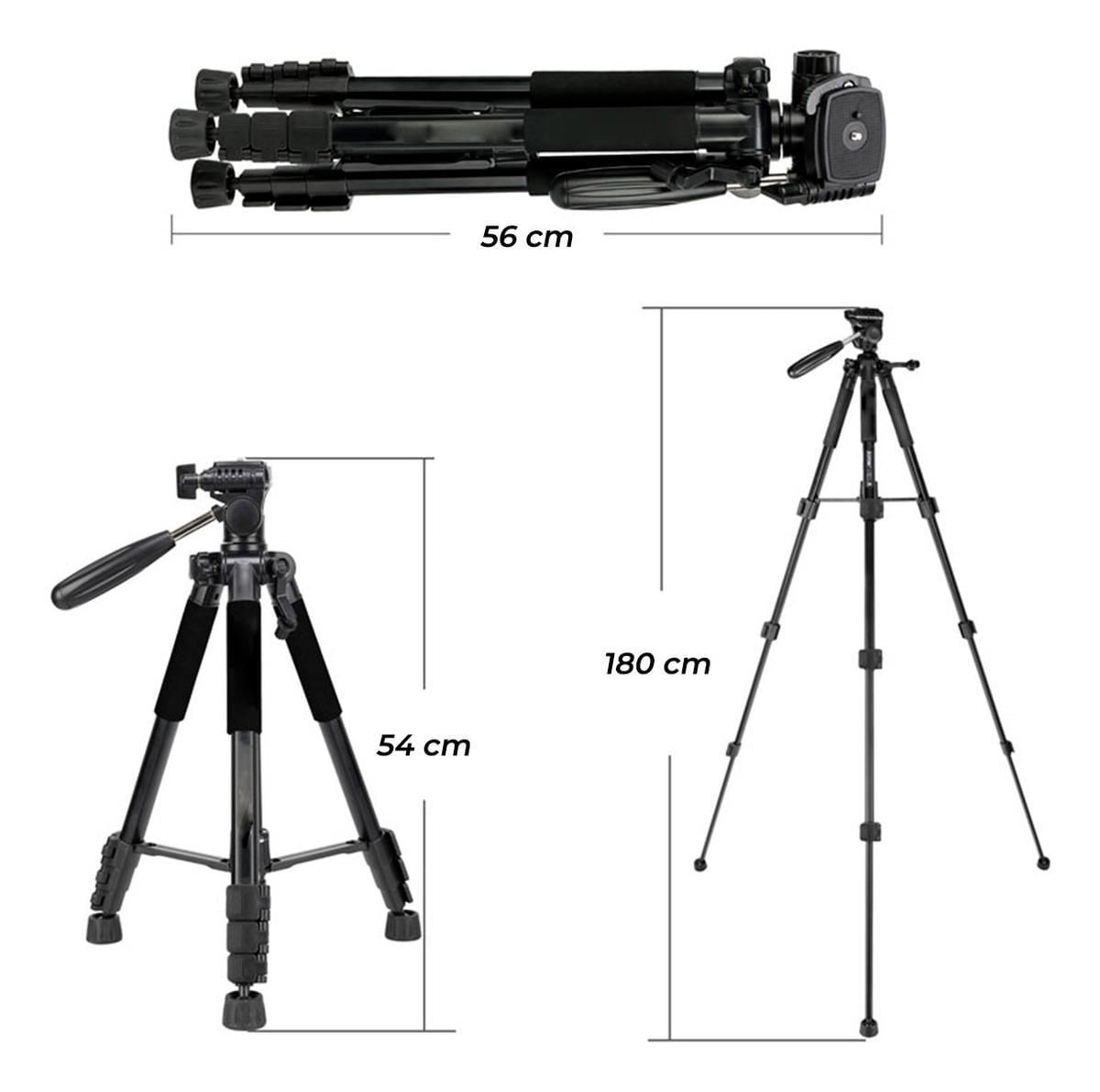 Tripé Profissional Celular Câmera Canon 1,80 Mts + Suporte