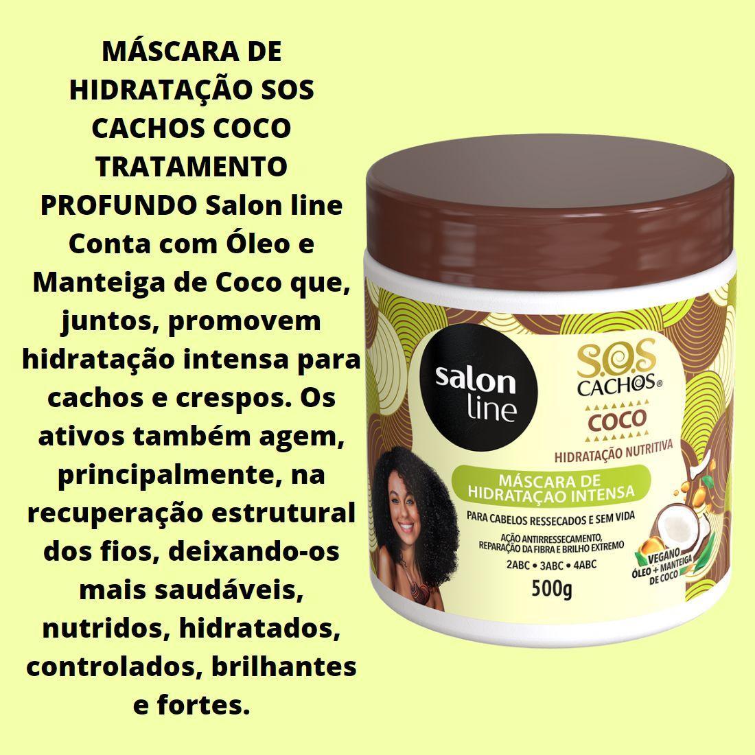 Miniatura Kit Salon Line Sos Cachos Coco Hidratação Sos Oleo De Coco