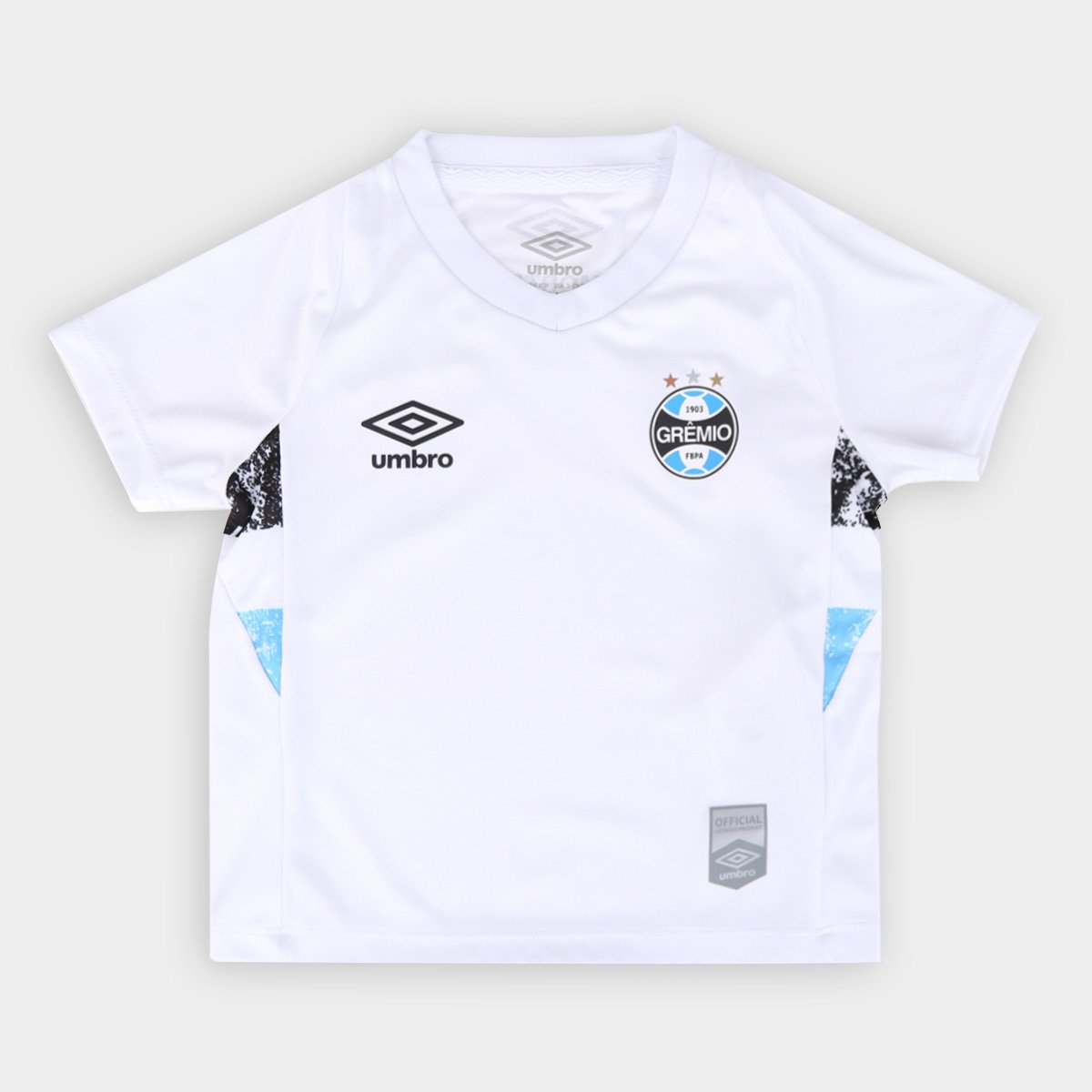 Miniatura Kit Camisa Grêmio Infantil II 24/25 s/n° Torcedor Umbro + Calção Grêmio Infantil Branco+Azul - 1A