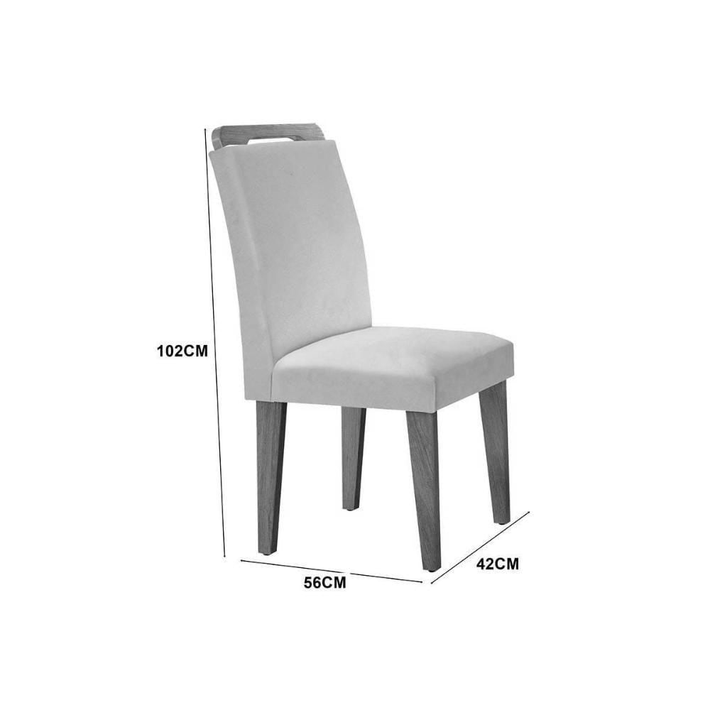 Kit 2 Cadeiras Sala Jantar Athenas 2 Un Capuccino-linho Bege - Rufato