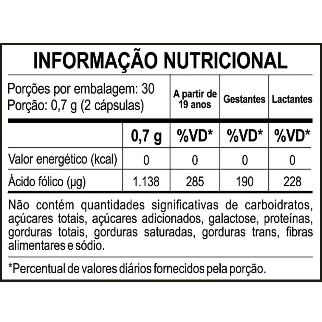 Miniatura Vitamina B9 Metilfolato Natural Vegano 60 Cápsulas 350Mg