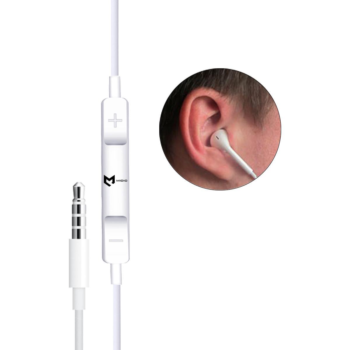 Miniatura Fone De Ouvido Com Fio Microfone Com Entrada P2 Branco