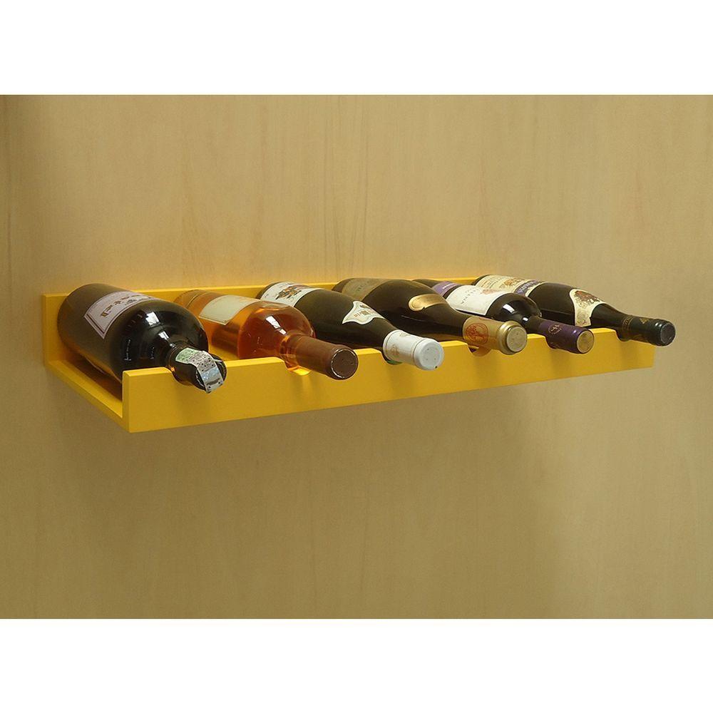 Miniatura Prateleira Adega Bar New Suporte Vinhos E Garrafas Amarelo Laca