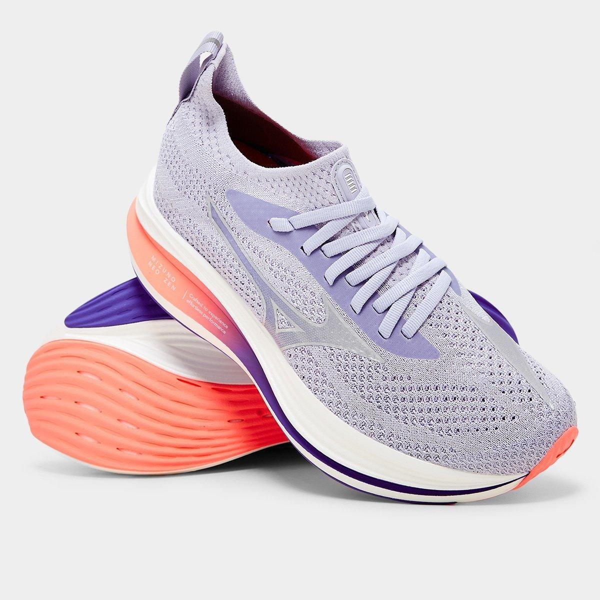 Miniatura Tênis Mizuno Neo Zen Feminino Cinza+Roxo - 34
