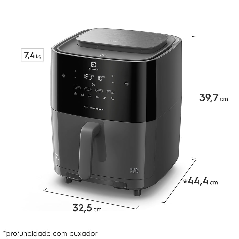 Miniatura Air Fryer Electrolux por Rita Lobo 7L Experience Cinza - EAF180 110