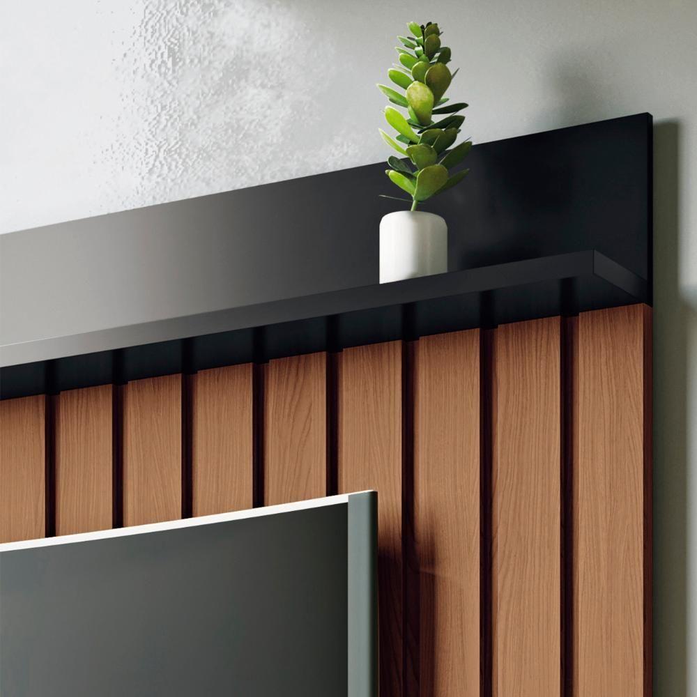 Miniatura Painel Tv 55 Pol 160cm Bancada Suspensa Elza H01 Off-castanho - Mpozenato