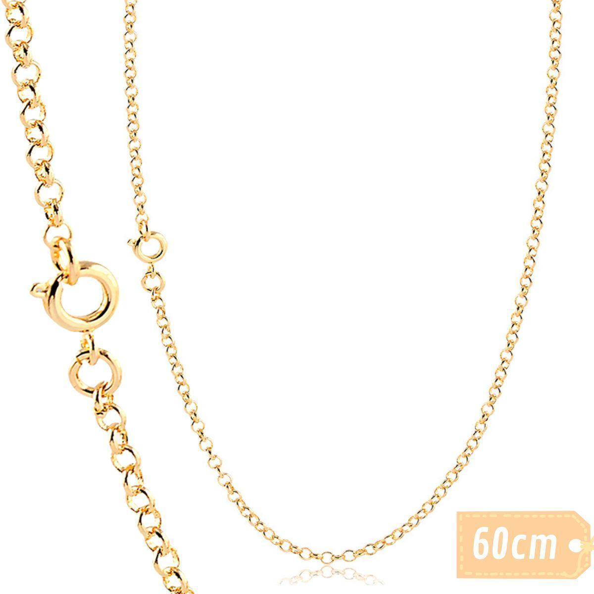 Miniatura Corrente Masculina Elo Português Banhada A Ouro 2Mm X 60Cm