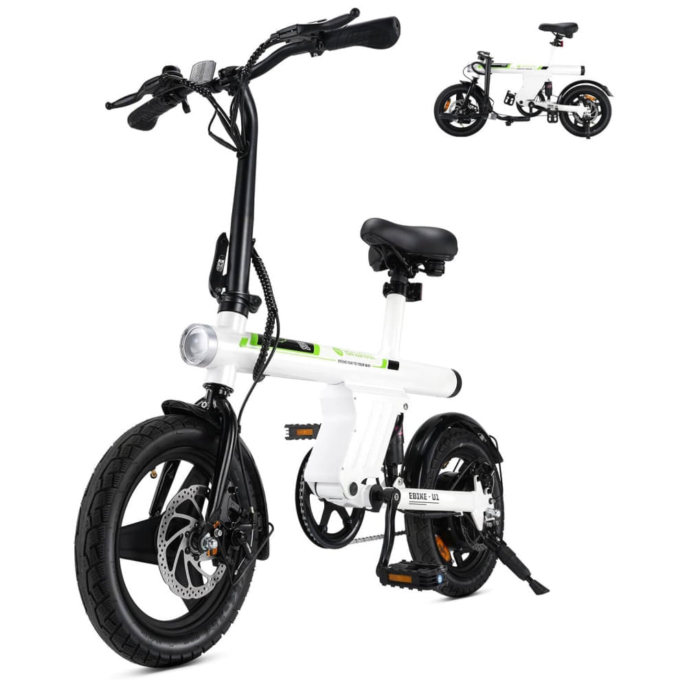 Miniatura Bicicleta Elétrica isinwheel para Adultos com Cesto, Motor de 500W, E-Bike Dobrável de 20 mph, Bicicletas Elétricas para Adultos de 14' e 16' com Subi