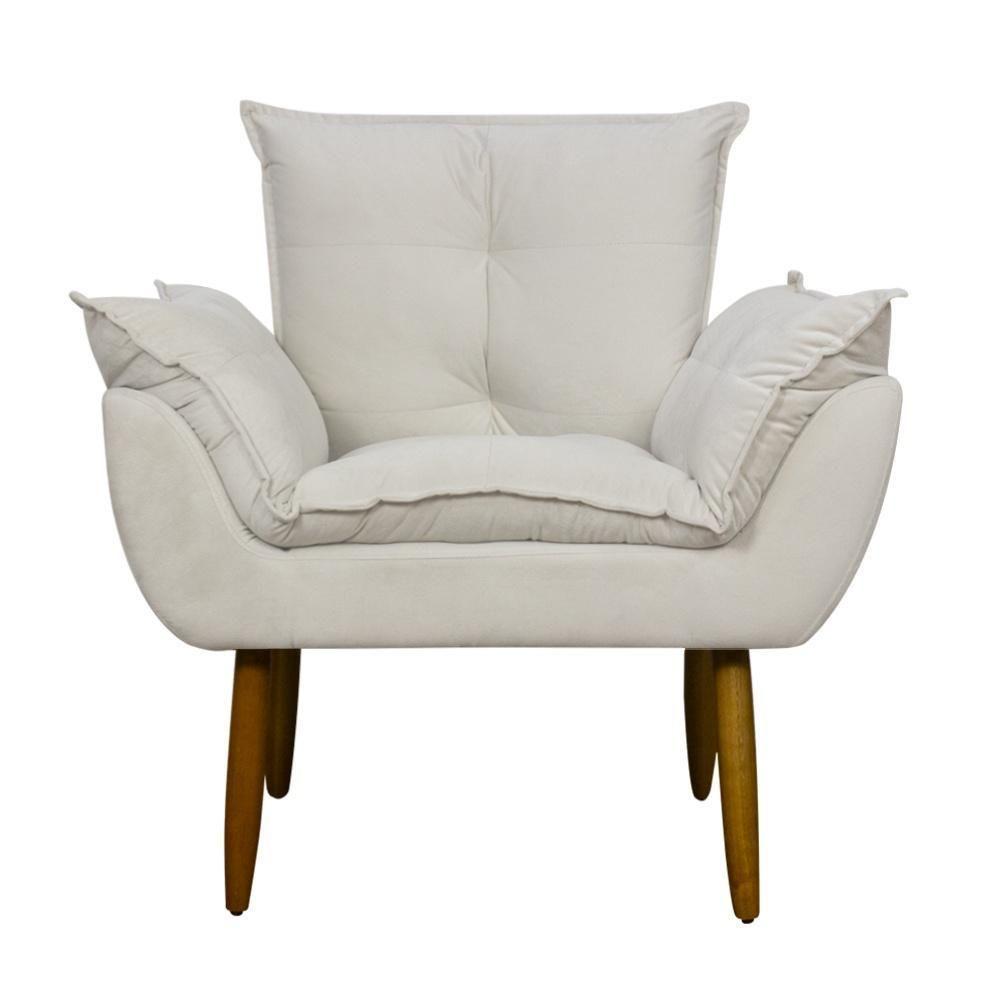 Miniatura Poltrona Decorativa Para Consultório Opala Suede Herrero Bege