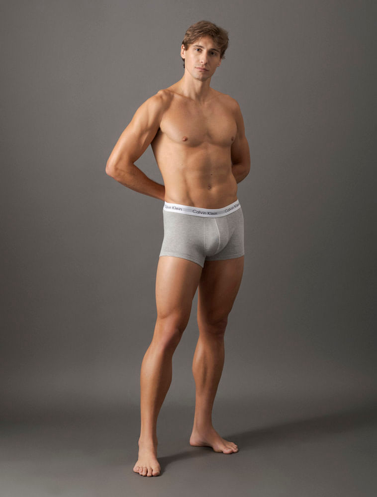 Kit 4 Cuecas Trunk Classic Cintura Baixa Com Elastano Calvin Klein Underwear - Branco + Preto + Mescla Kit 4 Cuecas Trunk Classic Cintura Baixa Com Elastano Calvin Klein Underwear Branco + Preto + Mescla l