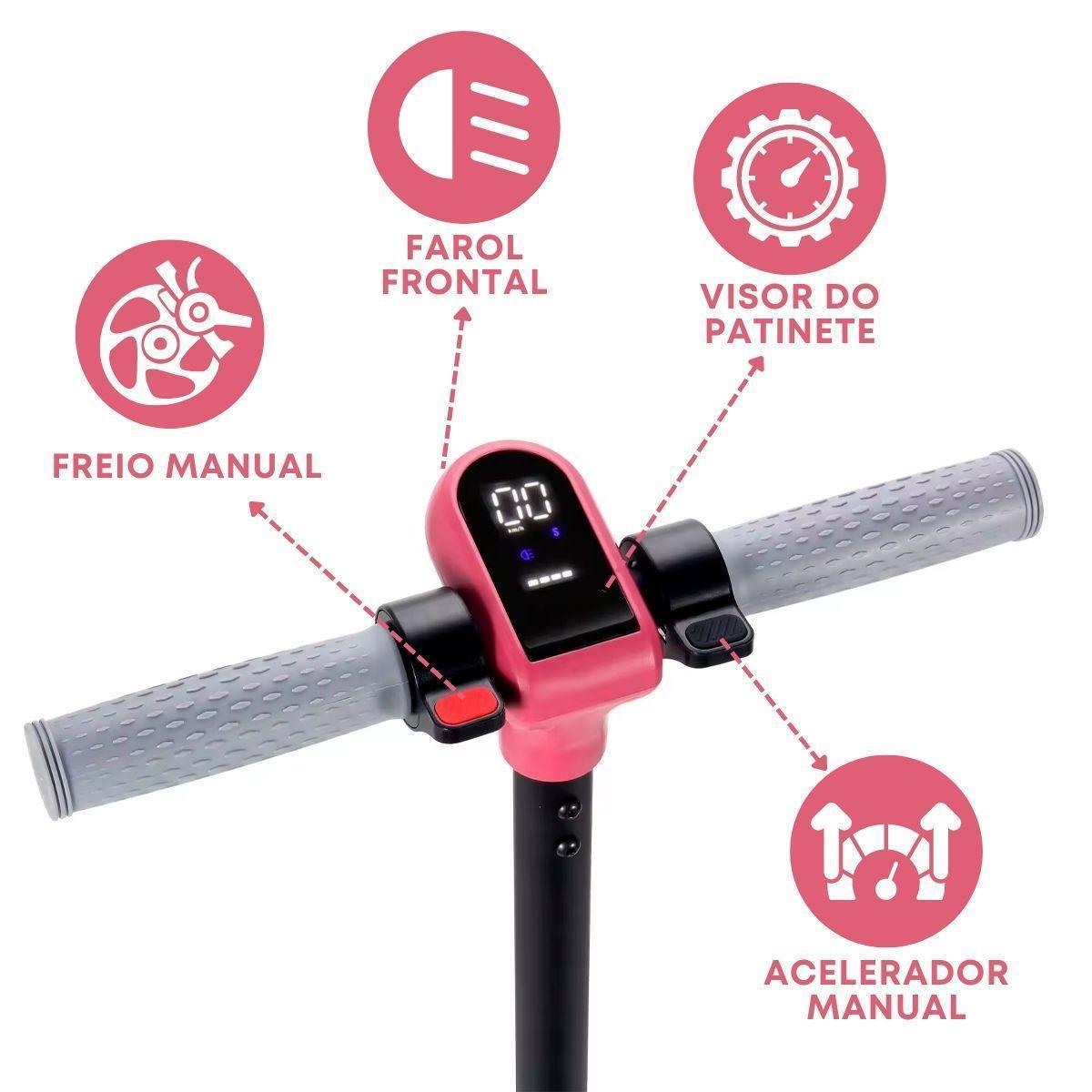 Miniatura Patinete Elétrico Infantil Portátil Bluetooth Led Brinovar