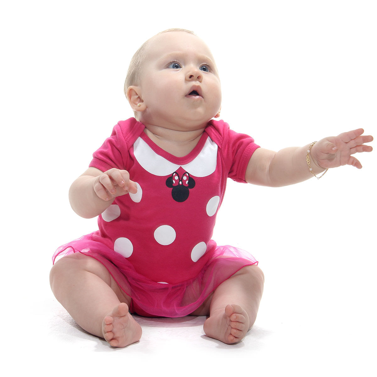 Miniatura Fantasia Body com Saia Minnie Rosa Bebê - Micey Mouse - Disney G
