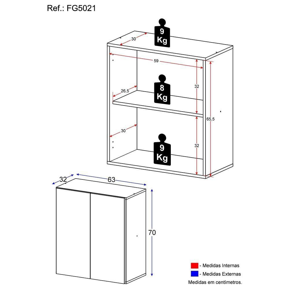 Miniatura Armário Lavanderia Com 2 Portas Multimóveis Branco