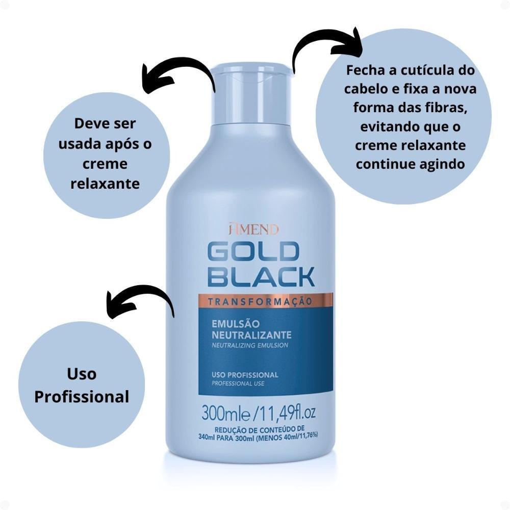 Kit Amend Gold Black Creme Amônia, Neutralizante E Reparador