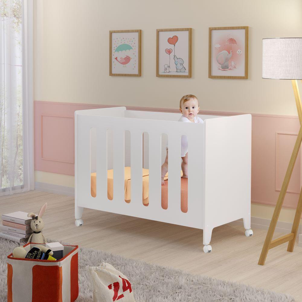 Miniatura Berço Moises Encanto Bebe Cercadinho Com 2 Regulagem + Colchão- Branco