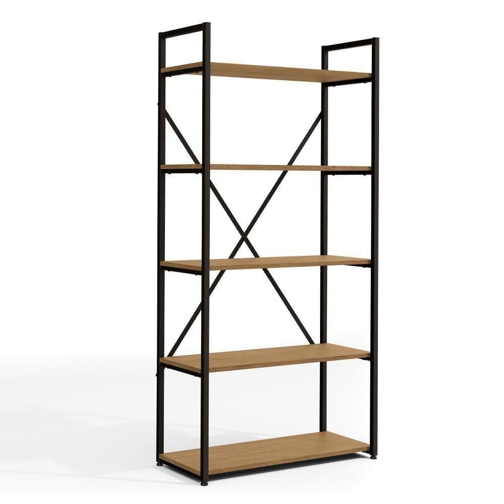 Miniatura Estante Alta 5 Prateleiras 152x72 Cm Li006 Freijo Preto Fosco