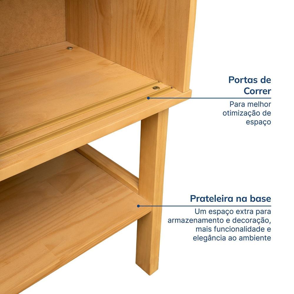 Miniatura Cristaleira Baixa Magna Porta Ripada Cabecasa Madeiramadeira Mel