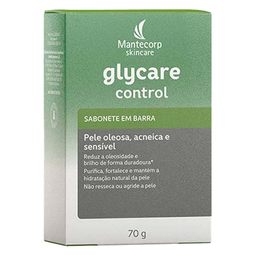 Miniatura Sabonete Facial em Barra Mantecorp Skincare - Glycare Control 70g