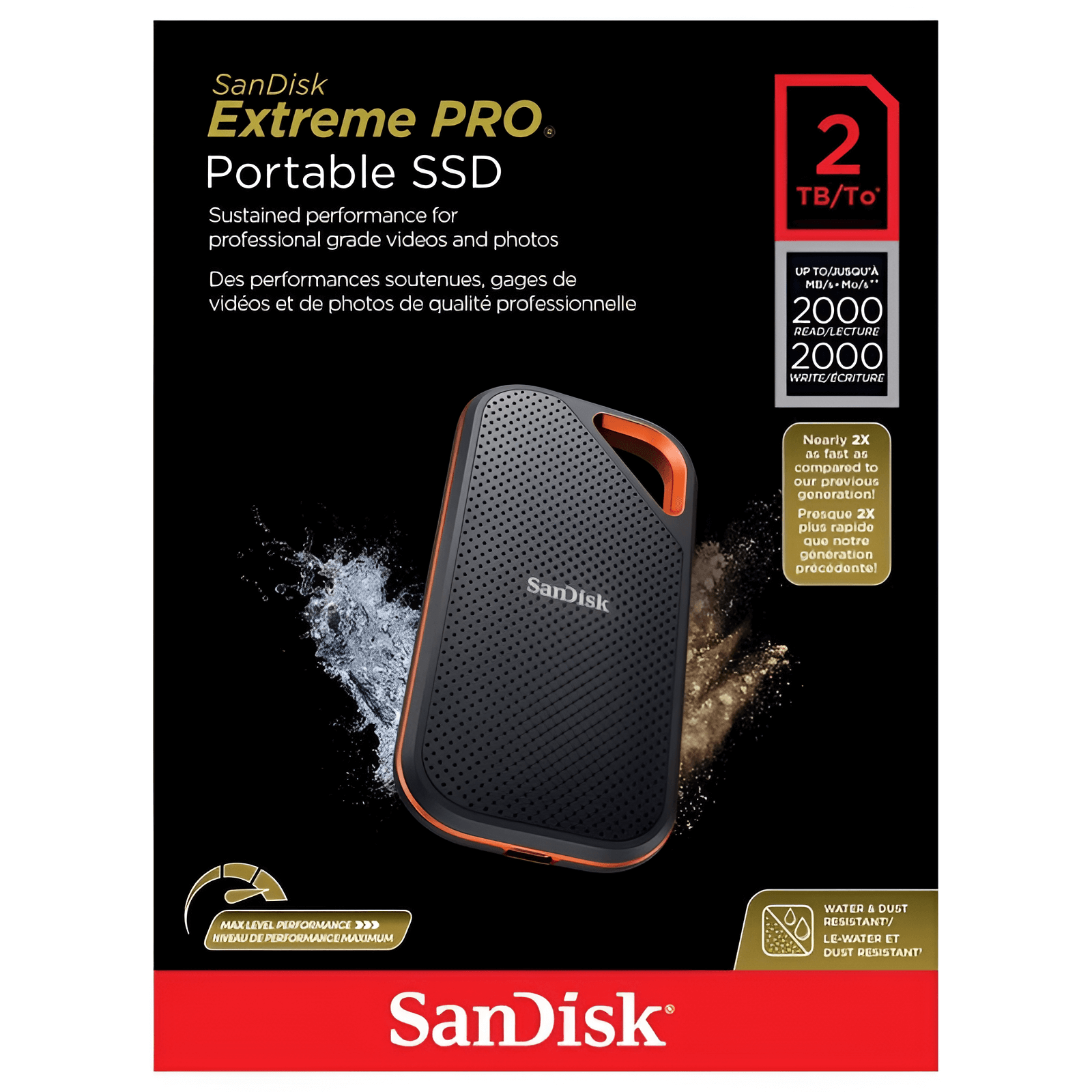 SSD Portátil SanDisk Extreme Pro 2TB V2 (SDSSDE81-2T00-G25)