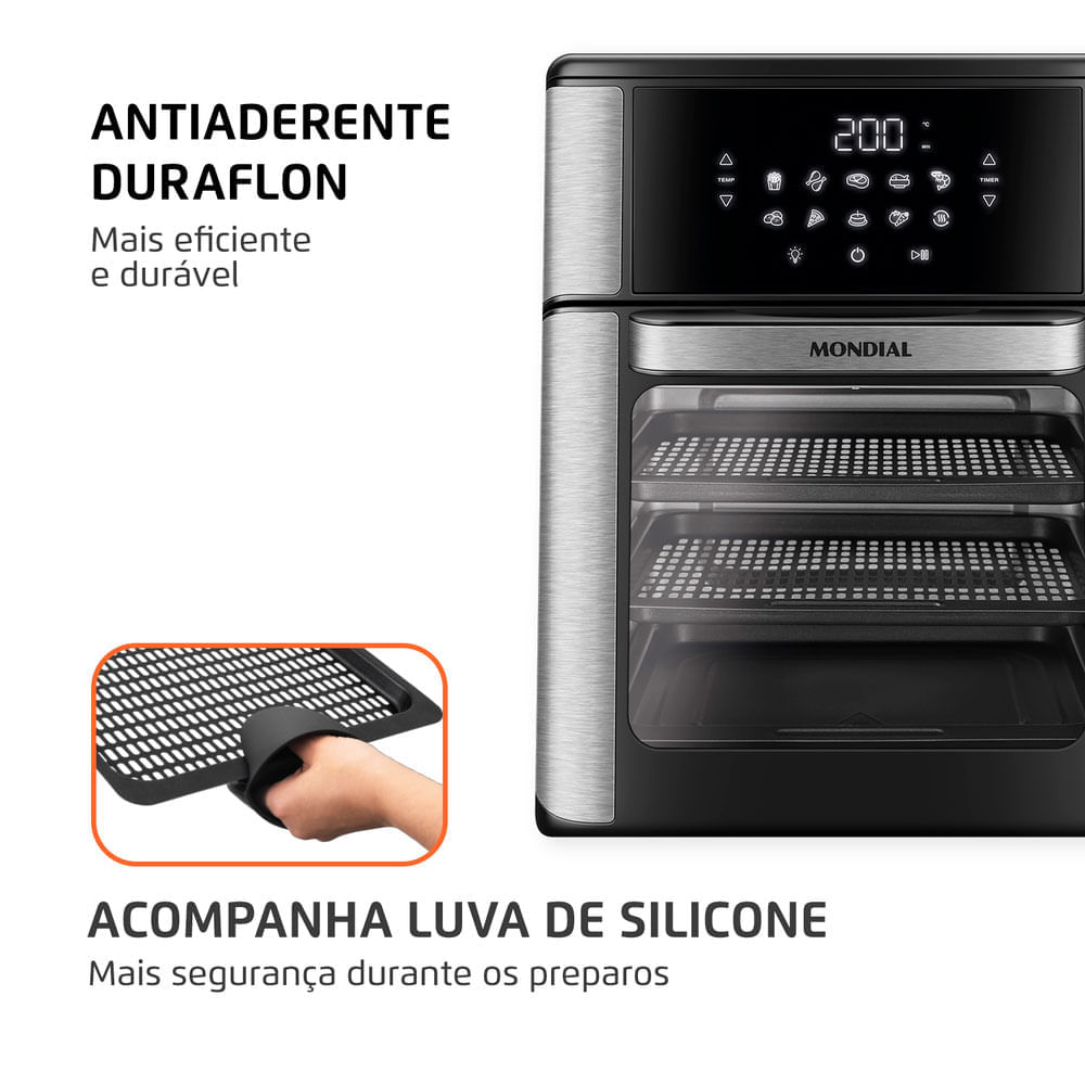 Miniatura Fritadeira Air Fryer Forno Oven 12L 220V - Mondial