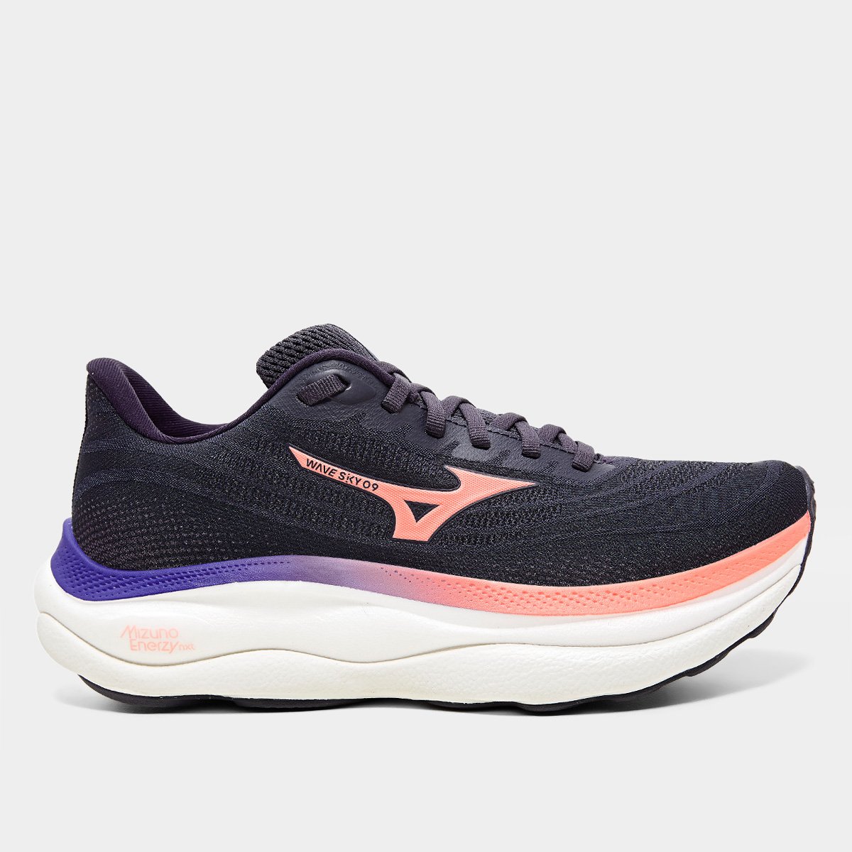 Miniatura Tênis Mizuno Wave Sky 9 Feminino Chumbo+Laranja - 34
