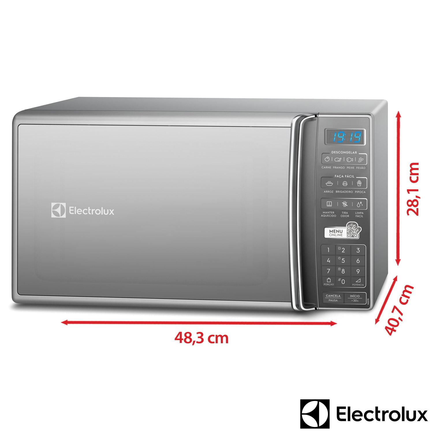 Miniatura Micro-ondas de Bancada Electrolux Prata 27L com 55 receitas pré-programadas no Menu Online (MS37R) 110