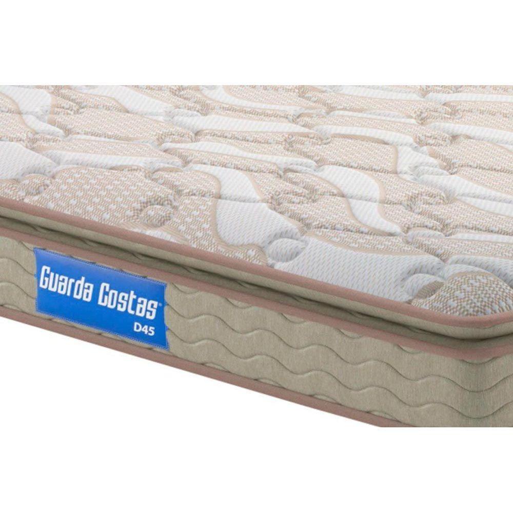Cama Box King: Colchão Espuma D45 Probel Guarda Costas + Base Crc Suede Clean(193x203)