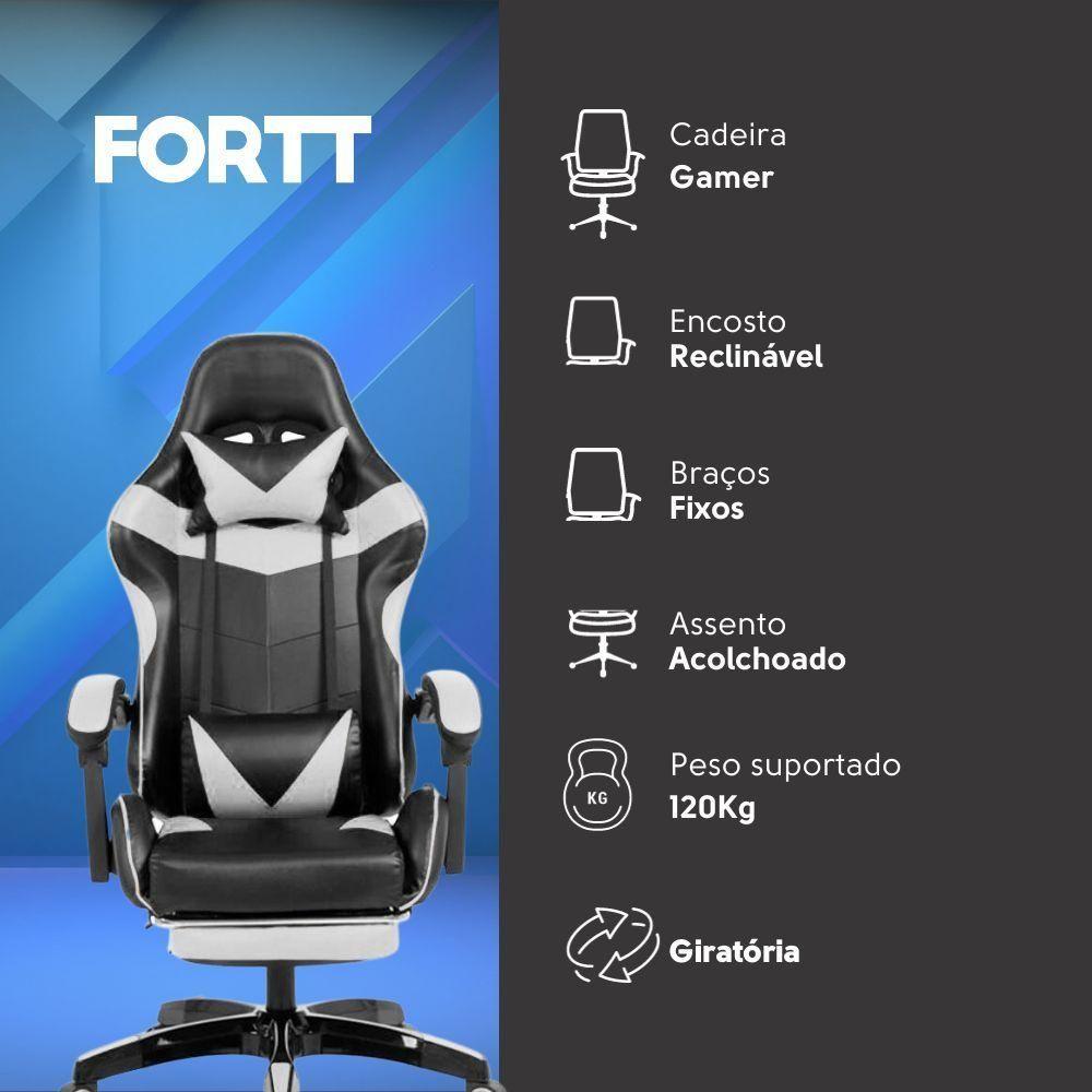 Miniatura Cadeira Gamer Fortt Trieste Branca - Cgf002-b
