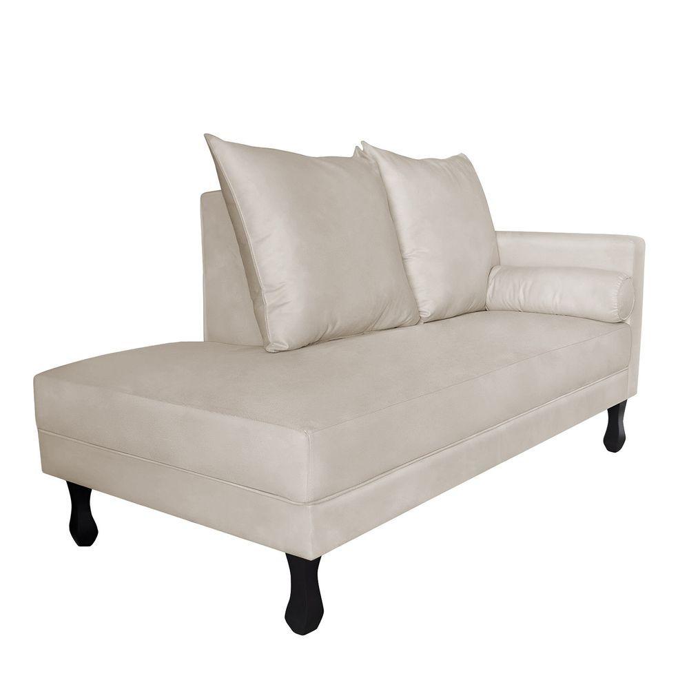 Miniatura Recamier Divã Dubai 1,40m Suede Bege - Lares Decor