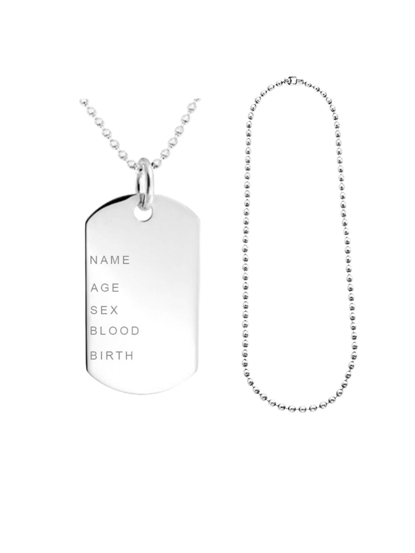 Cordão Corrente Masculino 60Cm Placa Identificação Exército