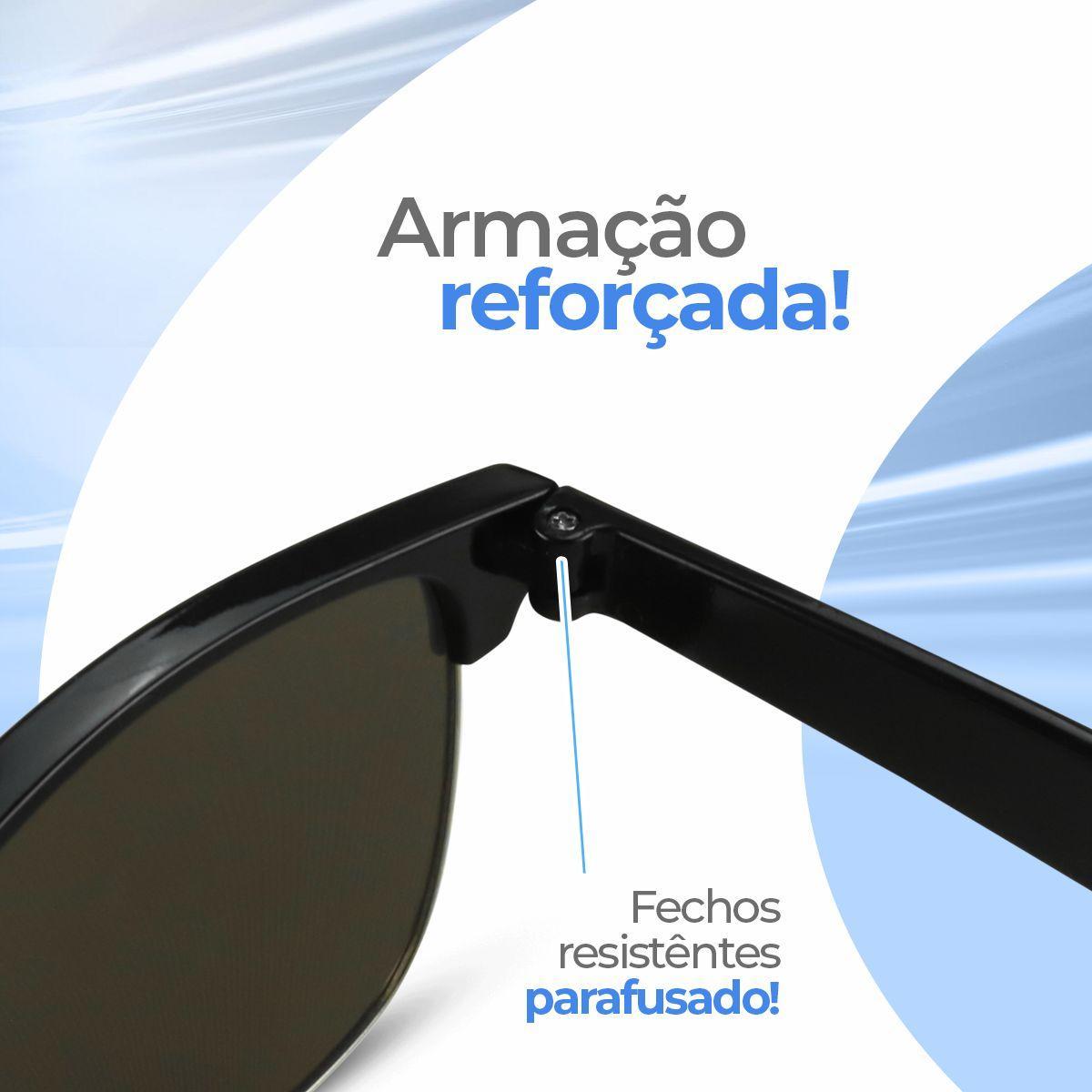 Miniatura Oculos Sol Verão Masculino Proteção Uv Clubmaster + Case