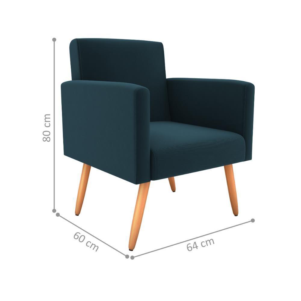 Miniatura Poltrona Para Decoração Sara Suede Petróleo