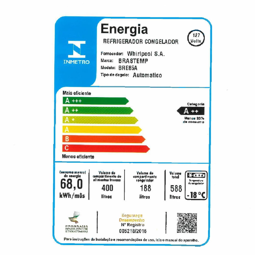 Geladeira Brastemp Frost Free Inverse 588 litros Branca com Smart Bar BRE85AB 110V